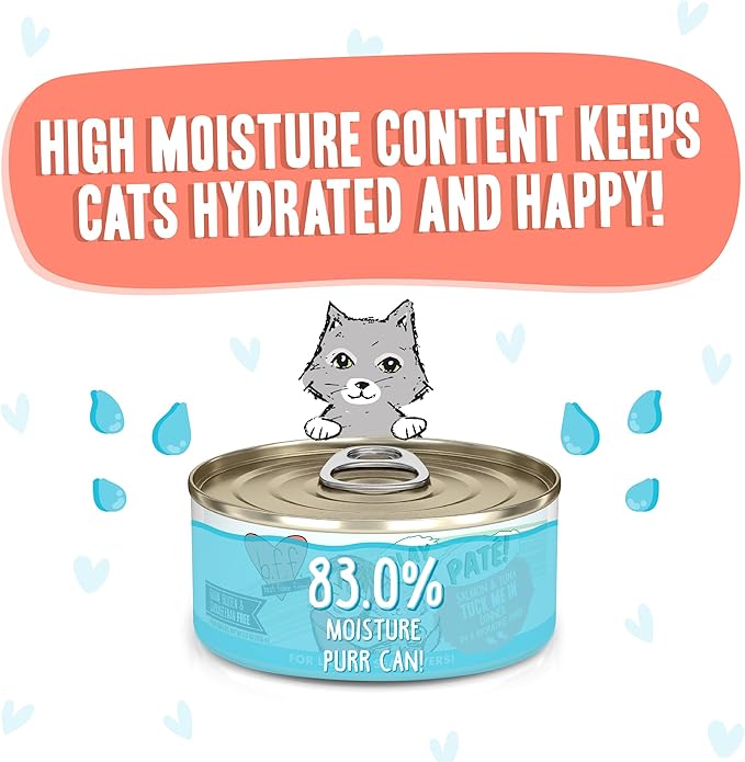 Weruva B.F.F. Play - Best Feline Friend Paté Lovers, Aw Yeah!, Salmon &amp; Tuna Tuck Me in with Salmon &amp; Tuna, 5.5oz Can (Pack of 8)