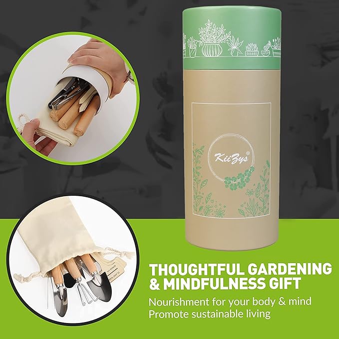 Indoor Garden Tools for Gardening - KiiZYS 12-Piece Small Garden Tools Set - Indoor Gardening Gifts for Women - Mini Hand Tools House Plant Tool