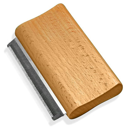 Jocomb Wooden Deshedding Brush for Dogs, Cats &amp; Horses - Gentle Grooming Tool for Thick, Short &amp; Wiry Coats - Dematting Pet Brush for Shedding Control &amp; Comfort
