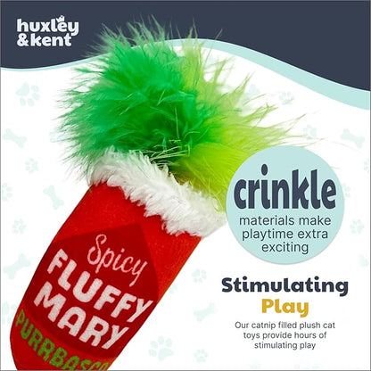 Huxley &amp; Kent Plush Cat Toy - Interactive Catnip Toy for Cats &amp; Kittens - Soft Kitty Toys with Crinkle &amp; Catnip - Fun Indoor Play - Fluffy Mary