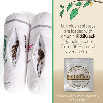 KittiBuzz 2-Pack Organic Silvervine Catnip Substitute Toys for Cats &amp; Kittens | 100% All-Natural Wild Harvested Silvervine | 2 Refillable Coffe Cup Kicker Cat Toys