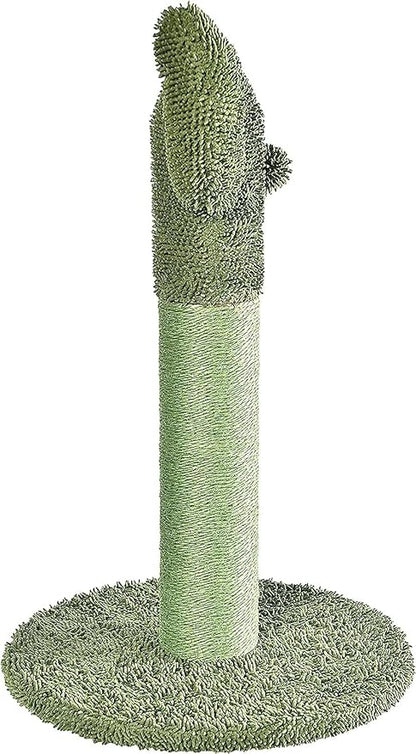 Amazon Basics Cat Scratcher - Indoor Cactus Single Cat &amp; Kittens Scratching Post with Dangling Ball, Medium (25.6"H) - Green