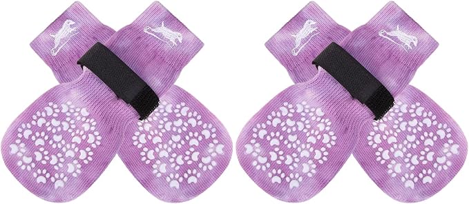 EXPAWLORER Anti Slip Dog Socks to Prevent Licking Paws, Dog Shoes for Hot Pavement, Dog Booties for Small Medium Large Senior Dogs, Traction Control Dog Boots &amp; Paw Protectors for Hardwood Floors