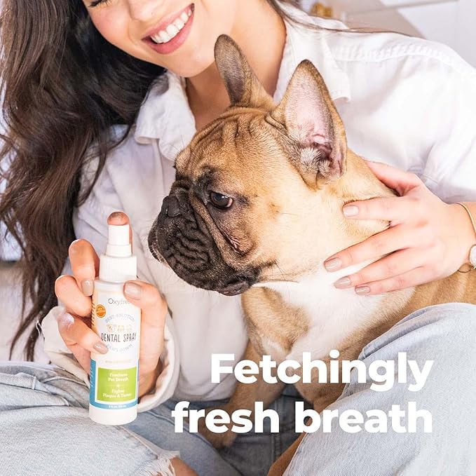 Oxyfresh Advanced Pet Dental Spray – Instant Dog and Cat Fresh Breath: Easiest No Brushing Pet Dental Solution for Dogs and Cats – Best Way to Fight Plaque, Keep Teeth &amp; Gums Healthy, 8oz.