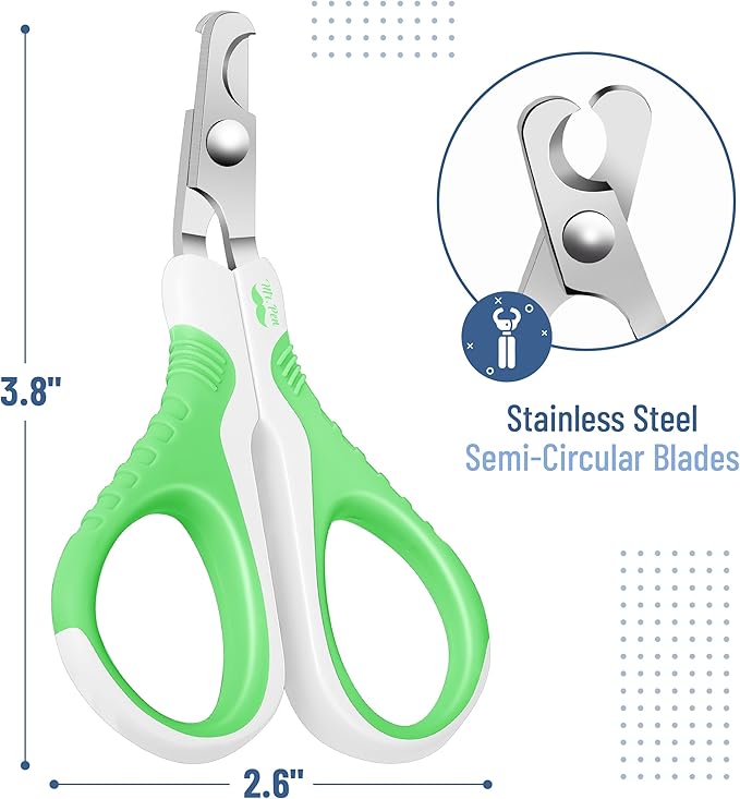 Mr. Pen Cat Nail Trimmer, Spring Green &amp; White, Cat &amp; Dog Nail Clipper