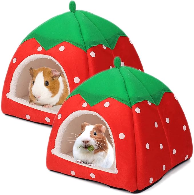 Guinea Pig Hideout 2 Pack Guinea Pig Bed House Cage Accessories Cozy Hide-Out for Hedgehog Ferret Chinchilla&amp;Other Small Animals