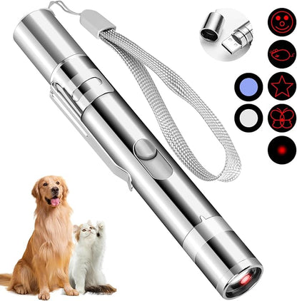 Cat Toy Pointer for Indoor Cats, USB Rechargeable Kitten Toys with 7 Adjustable Patterns, Interactive Chase Toys for Indoor Cats &amp; Dogs, Training &amp; Exercise Fun