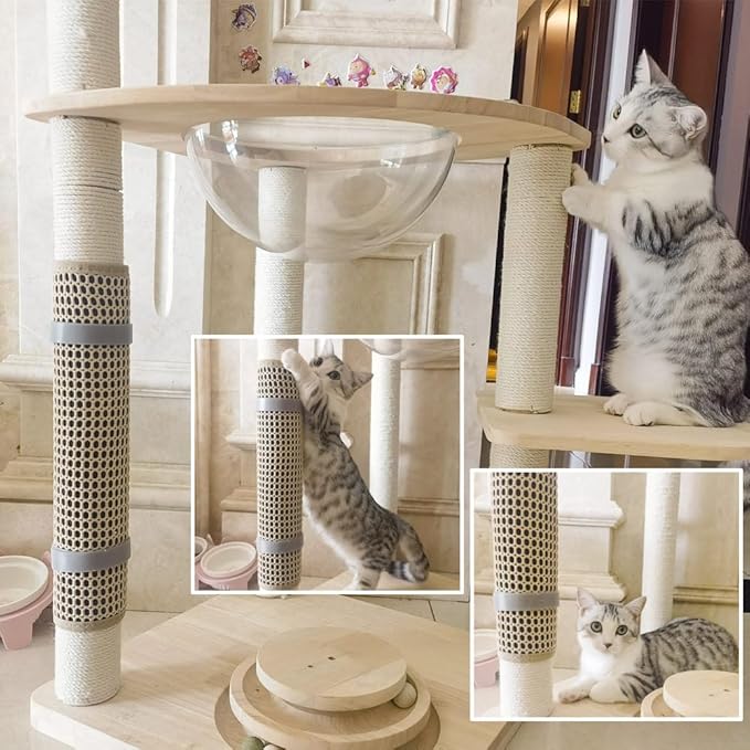 Cat Nail File Scratcher, Cat Scratch Pad Wrapped Around a Cat Scratching Post, Nail File for Cats with 80 Aluminum Oxide Grit, Cat Nail File Can Help to Trim Your Cat&