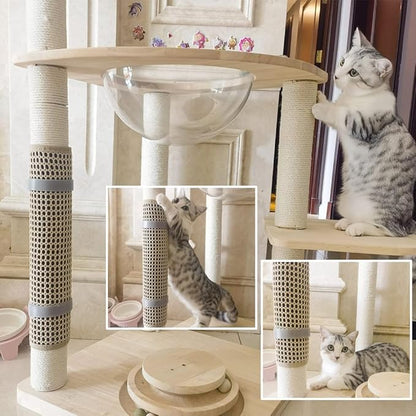 Cat Nail File Scratcher, Cat Scratch Pad Wrapped Around a Cat Scratching Post, Nail File for Cats with 80 Aluminum Oxide Grit, Cat Nail File Can Help to Trim Your Cat&