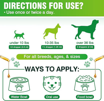 Natural Antibiotics for Dogs and Cats,Antibiotic for Cats,Dog Antibiotics in Drops,Help with Allergies, Itching, Coughs, UTIs,Skin, Coat, Digestion Care,for All Breeds &amp; Ages,Pet Supplements&amp;Vitamins