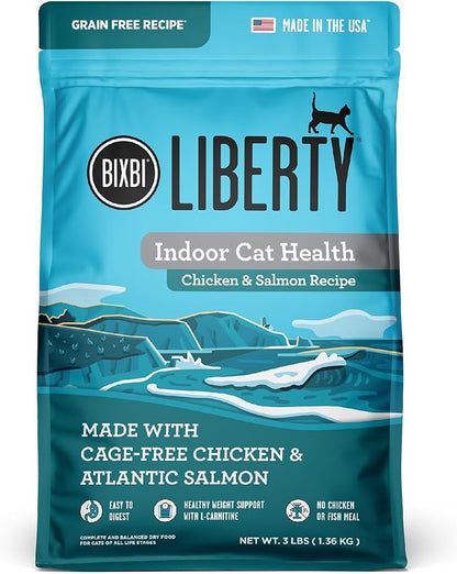 BIXBI Liberty Dry Food Indoor Cat Health Chicken &amp; Salmon Recipe, 3lb