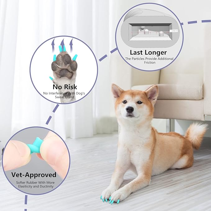 Nail Grippers for Dogs - Dog Anti Slip, Toe Grippers for Senior Dogs, Stop Sliding on Hardfloor, Two Ways of Use, Dog Paw Protector, Increase Traction, Reduce Pain &amp; Struggle (45PCS/Pack)