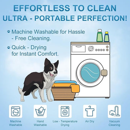 BEAUTYZOO Dog Cooling Mat- Upgraded Thicken Cooling Mat for Large Dogs Reversible(Cool &amp; Warm) Pet Ice Cool Bed Washable &amp; Portable, Summer Crate Pad for Big Dog Puppy Up to 44 lbs, Paw Blue 36X23IN