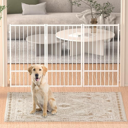 Full Metal Freestanding Dog Gate with Door, 36&