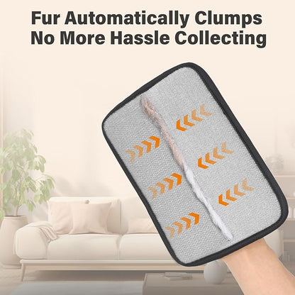 Upgraded Pet Hair Removal Glove - Reusable Electrostatic Fur Remover for Furniture, Clothes, Carpet &amp; Car, Ideal for Dogs &amp; Cats