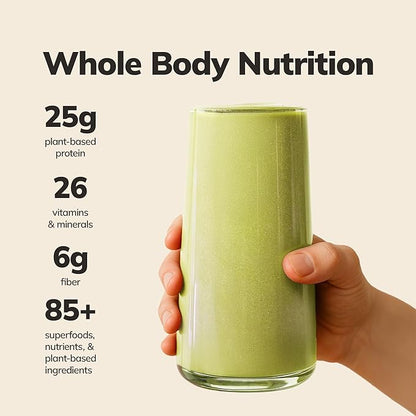Ka’Chava Whole Body Meal Shake Matcha 2 lb – Vegan Protein Powder with 85+ Superfoods &amp; Greens – Plant-Based Meal Replacement with Probiotics &amp; Digestive Enzymes – Gluten &amp; Dairy Free (15 Servings)