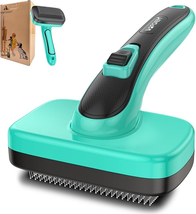 Dogs Self Cleaning Slicker Brush for Shedding &amp; Grooming Short Long Haired Pets, Removes Loose Fur, Undercoat, Mats, Tangled for Large Medium Small Sensitive Skin of Cats. Easy to Cleaning