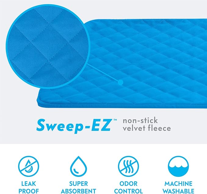Paw Inspired Fitted Fleece Liner for Ferret Nation, Critter Nation Cage for Ferrets, Rats, Chinchillas, Hedgehogs &amp; Other Small Animals (Blue, Top Pan Liner)
