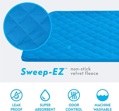 Paw Inspired Fitted Fleece Liner for Ferret Nation, Critter Nation Cage for Ferrets, Rats, Chinchillas, Hedgehogs &amp; Other Small Animals (Blue, Top Pan Liner)