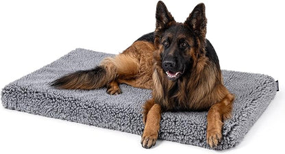 Stoutwool 4" Indestructible Dog Bed - Orthopedic Chew Proof Dog Crate Pad - Fluffy Kennel Mat for Aggressive Chewers - Ideal for Extra Large Breeds &amp; Fits 48-Inch Crate - 47"x29", Charcoal