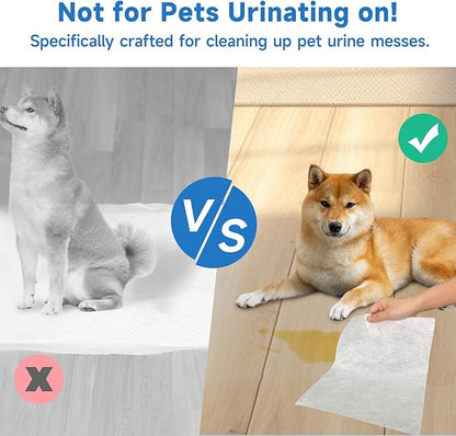 L&amp;W BROS. Easy Clean Pet Quick Absorbent Sheets – Innovative Solution for Mess-Free Cleanup Not Traditional Pee Pads, 12"x10" for Urine and Pet Stain &amp; Odor Remover (50 PCS)