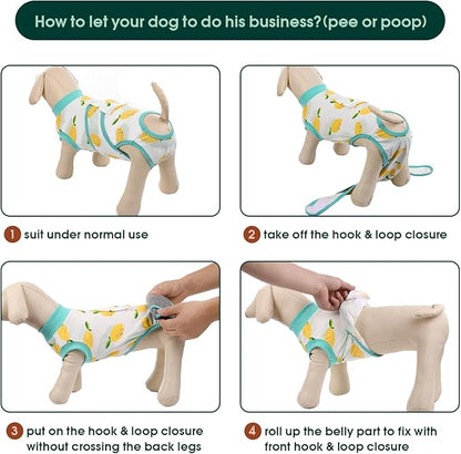 Kuoser Recovery Suit for Dogs Cats After Surgery, Professional Pet Recovery Shirt Dog Abdominal Wounds Bandages, Substitute E-Collar &amp; Cone,Prevent Licking Dog Onesies Pet Surgery Recovery Suit