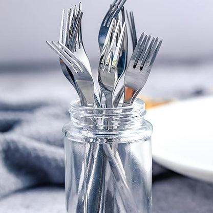 Crab Stainless Steel Forks,Small Appetizer Fork 3 Prong Tasting Escargot Forks Portable Cocktail Salad Fruit Forks for Kitchen Accessory Wedding Party,Set of 12, 4.8 Inches