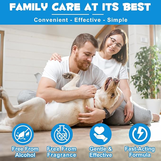 Dog Cat Ear Infection Treatment Drops, Pets Ear Cleaning Drops with 1% Hydrocortisone for Dog &amp; Cats Yeast Infection, Itchy Ear Relief, Pet Ear Care Supplies for Dogs &amp; Cats -2fl oz(2PCS)