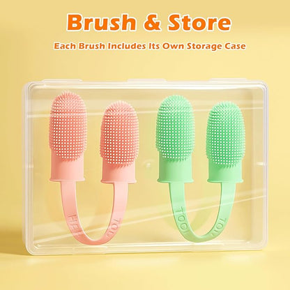 Dog Toothbrush, Dogs Tooth Brushing Kit, Cat Tooth Brush for Small to Large Dogs &amp; Puppies, 2Pack Double Finger Toothbrush for Dog Teeth 360 Cleaning &amp; Dental Care