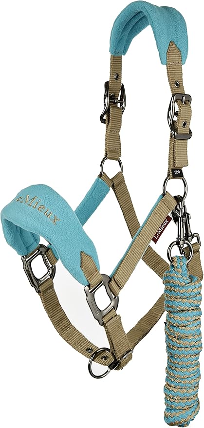 LeMieux Vogue Fleece Headcollar - Halter &amp; Leadrope - Extra Padding, Adjustable at Curb and Poll Strap