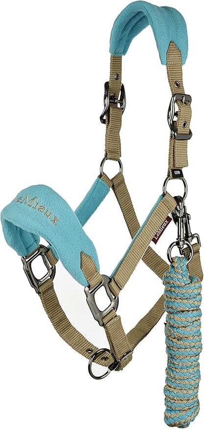 LeMieux Vogue Fleece Headcollar - Halter &amp; Leadrope - Extra Padding, Adjustable at Curb and Poll Strap