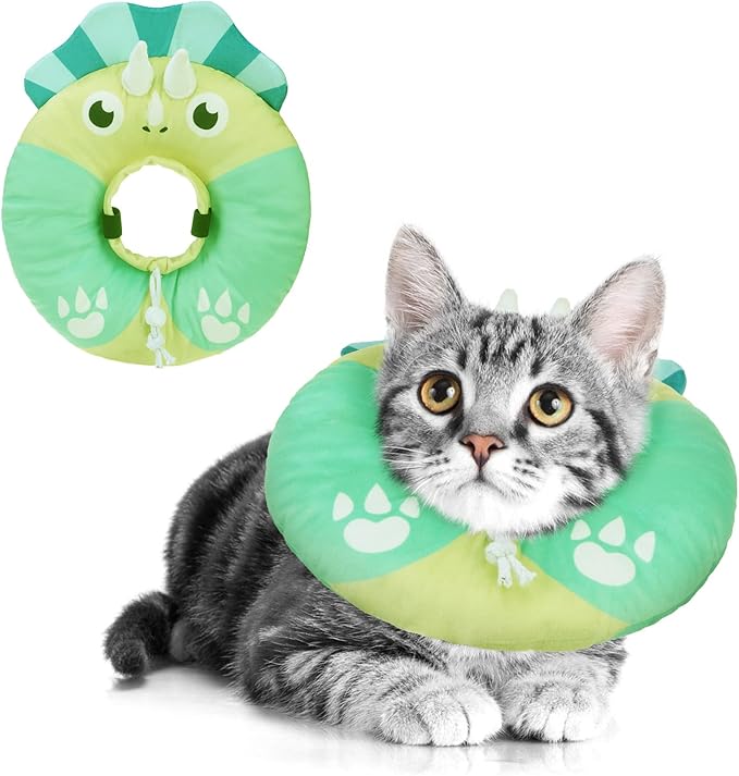 BEAUTYZOO Cat Cone Collar - Adjustable, Soft, Protective Donut Collar for Cats &amp; Kittens, Alternative to Plastic Cones, Stops Licking After Surgery