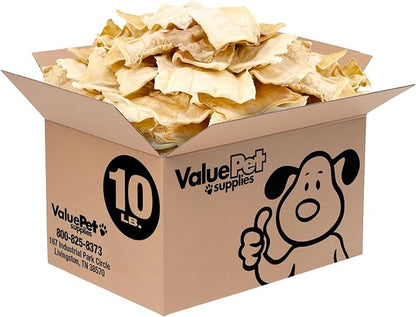 ValueBull USA Rawhide Chips, 10 Pound Bulk Pack - Natural &amp; Safe, USA Beef Hide, Long Lasting, Chemical Free, No Artificial Flavors