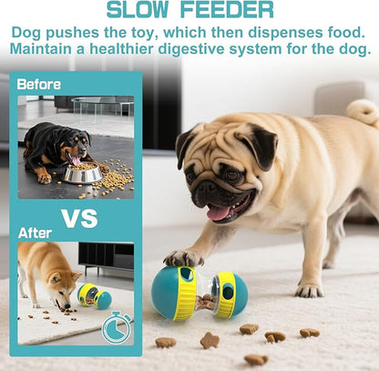 Interactive Dog Puzzle Toys for Indoor Adjustable Food Dispensing Treat Dispenser Ball &amp; Slow Feeder for Large/Medium/Small Dog to Keep Them Busy, Green