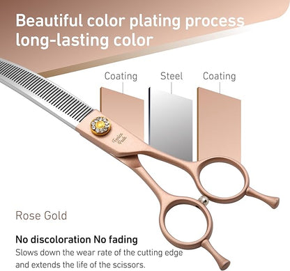 Fenice Peak Professional Curved Thinner Dog Grooming Scissors 7.0&