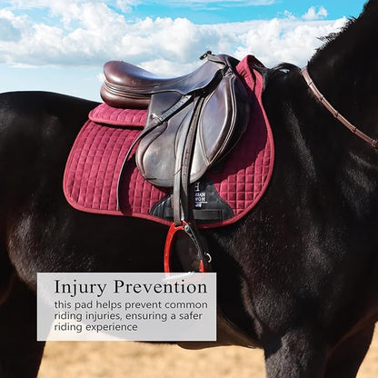Harrison Howard Correction Half Pad with 4 Pockets and Foam Inserts with Differentiated Thickness Adjustable Horse Riding Pad with Added Cushioning and Comfort