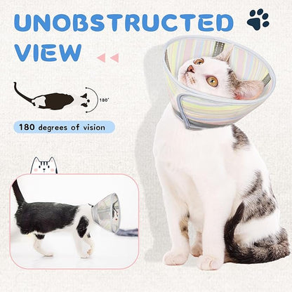 Supet Cat Cone Collar After Surgery, Soft Mesh Recovery Collar for Cats to Stop Licking and Scratching, Plastic Cone Alternative for Small Dogs, Medium, Large Cats