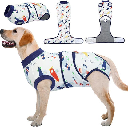 Kuoser Recovery Suit for Dogs Cats After Surgery, Professional Pet Recovery Shirt Dog Abdominal Wounds Bandages, Substitute E-Collar &amp; Cone,Prevent Licking Dog Onesies Pet Surgery Recovery Suit
