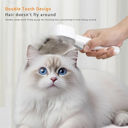 2-in-1 Dog &amp; Cat Grooming Brush – Adjustable Deshedding Comb &amp; One-Touch Clean | Skin-Safe Rake for Mats, Tangles, Shedding | Long/Short Hair Pets