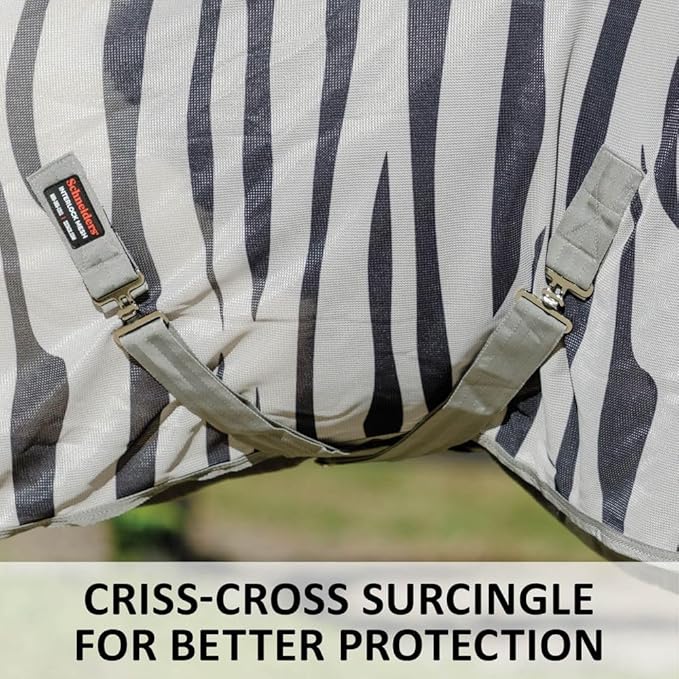 Schneiders Soft Interlock Mesh II Zebra Horse Fly Sheets | Striking Zebra Pattern for Fly Deterrence &amp; Superior UV Protection