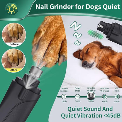 2-in-1 Dog Nail Clippers &amp; Cat Nail Clippers Trimmers for Large Medium Small Dogs Cats Claw Trimmer Quick Sensor and Safety Guard USB Rechargeable with 2 LED Lights Dogs Nail Trimmer