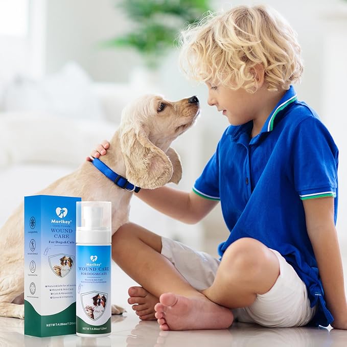 Pet Wound Care,Gentle Formula Wound Spray for Pets, Helps with Rashes,Itching,Skin Irritations, Hot Spots,Bites, Non-irritating for Relief &amp; Treatment,Safe for Dogs&amp;Cats,4.06OZ