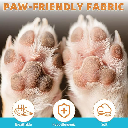KOOLTAIL Dog Socks for Hot Pavement, Summer Breathable Dog Socks to Prevent Licking Paws, Non Slip Pet Boots&amp;Paw Protectors for Hardwood Floor,Grippy Shoes for Small Medium Large Senior Dogs,Orange XS