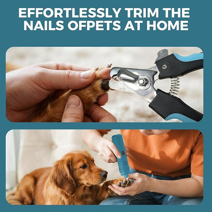 PIPAFFEED Dog Nail Grinder Upgraded with with Dog Nail Trimmers,2 LED Lights, 3-Speed Rechargeable &amp; Quiet - Upgraded Electric Pet Nail Trimmer, Painless Paws Grooming Tool-Bule