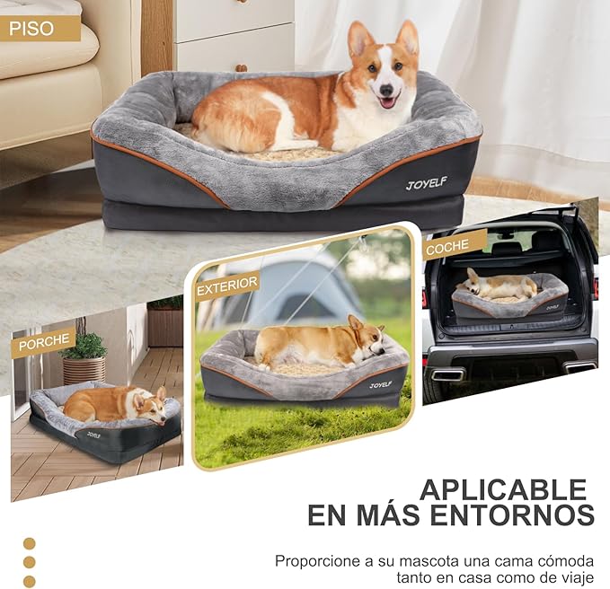 JOYELF Medium Memory Foam Dog Bed Orthopedic Dog Bed &amp; Sofa with Removable Washable Cover and Squeaker Toy as Gift