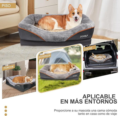 JOYELF Medium Memory Foam Dog Bed Orthopedic Dog Bed &amp; Sofa with Removable Washable Cover and Squeaker Toy as Gift