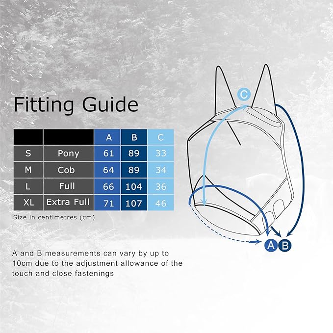 Harrison Howard CareMaster Pro Luminous Horse Fly Mask Large Eye Space Standard with Ears UV Protection for Horse Navy S Pony
