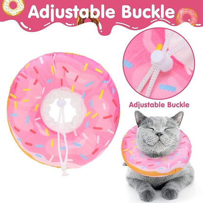 BINGPET Soft Donut Cat &amp; Small Dog Recovery Collar, Adjustable Protective Pet Cone After Surgery