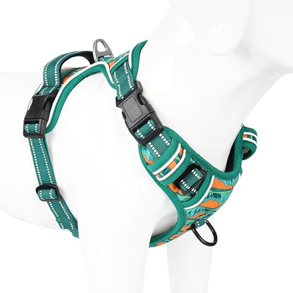 Timos No Pull Dog Harness,No Choke Front Clip Dog Reflective Harness,Adjustable Soft Padded Pet Vest with Easy Control Handle for Medium Dogs,Wilderness,M