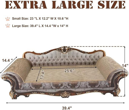 Sofa Shaped Scratching Couch,Thick Scratching Cardboard, Lounge Bed for Indoor Rest&amp;Play, Sofa Scratcher Pad (39.4" L X 14.4 "W X 14" H)